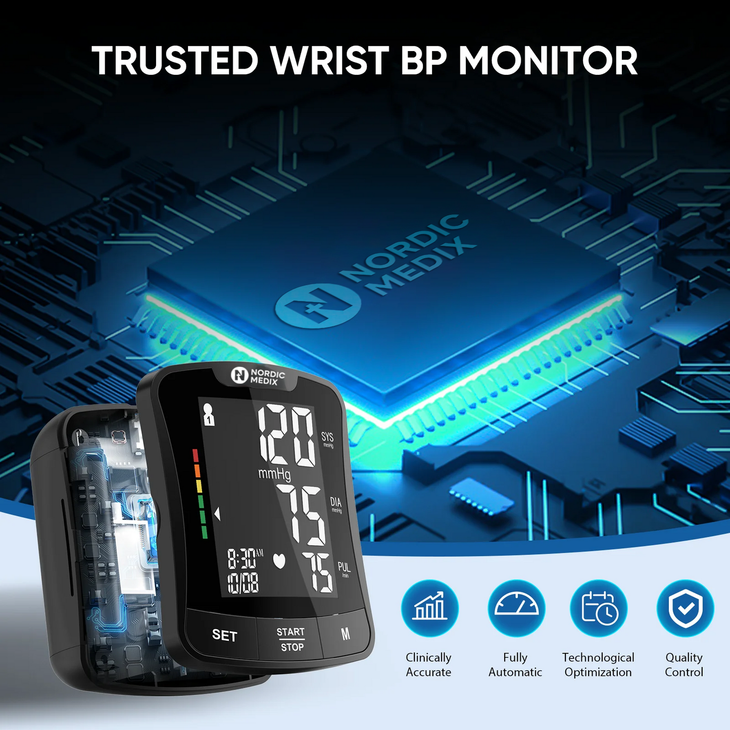 NordicMedix Digital Wrist Blood Pressure Monitor